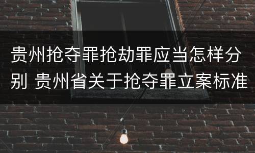 贵州抢夺罪抢劫罪应当怎样分别 贵州省关于抢夺罪立案标准