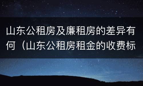 山东公租房及廉租房的差异有何（山东公租房租金的收费标准）
