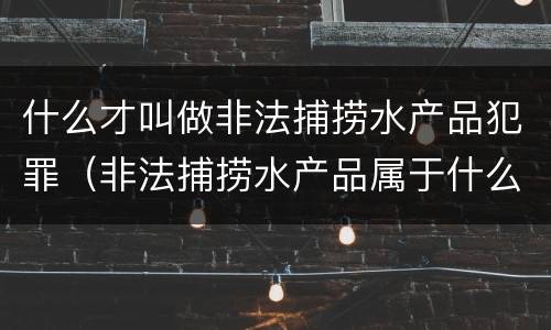 什么才叫做非法捕捞水产品犯罪（非法捕捞水产品属于什么罪）