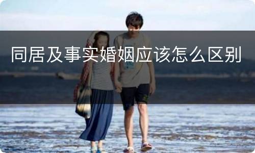 同居及事实婚姻应该怎么区别