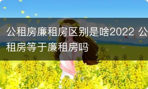 公租房廉租房区别是啥2022 公租房等于廉租房吗