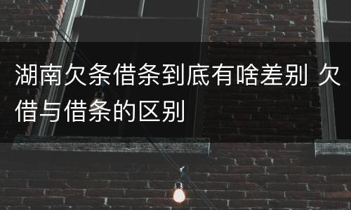 湖南欠条借条到底有啥差别 欠借与借条的区别