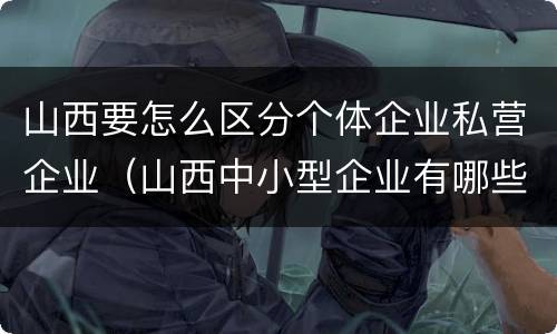 山西要怎么区分个体企业私营企业（山西中小型企业有哪些）