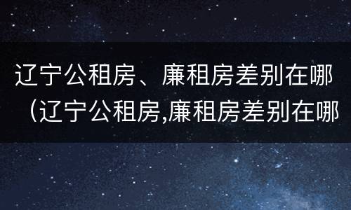 辽宁公租房、廉租房差别在哪（辽宁公租房,廉租房差别在哪查）