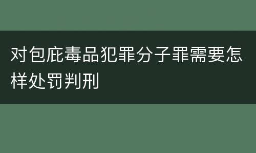 对包庇毒品犯罪分子罪需要怎样处罚判刑