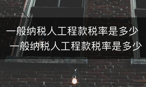 一般纳税人工程款税率是多少 一般纳税人工程款税率是多少2020年