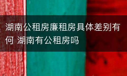 湖南公租房廉租房具体差别有何 湖南有公租房吗