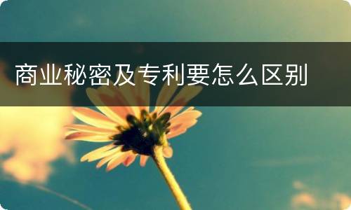 商业秘密及专利要怎么区别