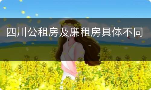 四川公租房及廉租房具体不同