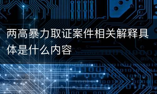 两高暴力取证案件相关解释具体是什么内容