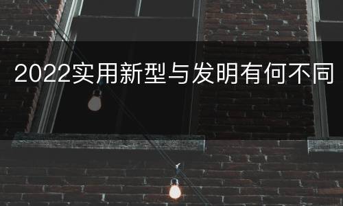 2022实用新型与发明有何不同