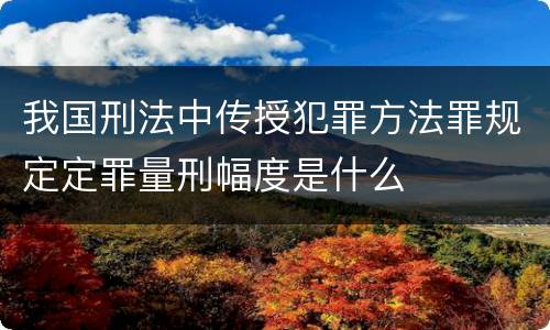 我国刑法中传授犯罪方法罪规定定罪量刑幅度是什么