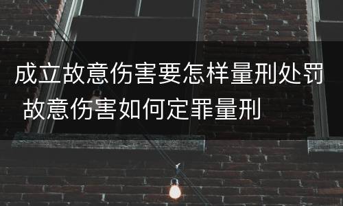 成立故意伤害要怎样量刑处罚 故意伤害如何定罪量刑