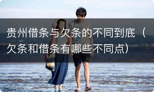 贵州借条与欠条的不同到底（欠条和借条有哪些不同点）