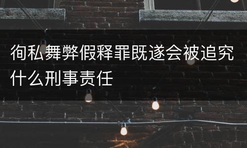 徇私舞弊假释罪既遂会被追究什么刑事责任