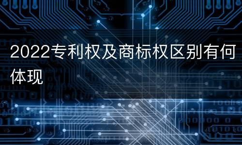2022专利权及商标权区别有何体现