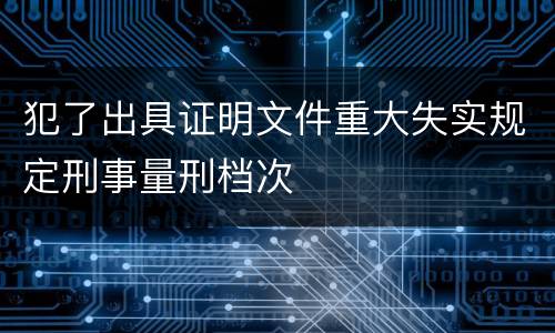 犯了出具证明文件重大失实规定刑事量刑档次