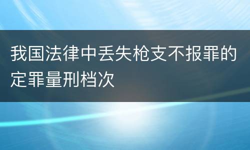 我国法律中丢失枪支不报罪的定罪量刑档次