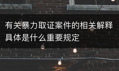 有关暴力取证案件的相关解释具体是什么重要规定