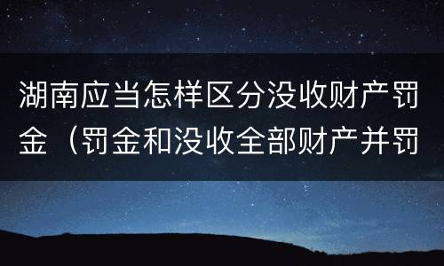 湖南应当怎样区分没收财产罚金（罚金和没收全部财产并罚）