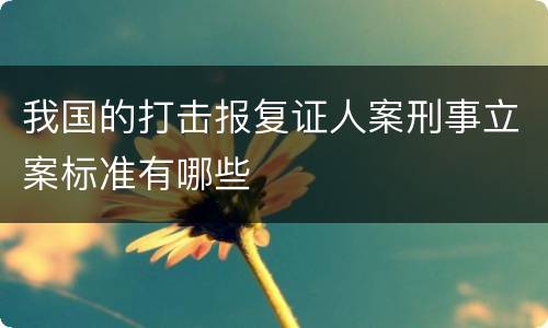 我国的打击报复证人案刑事立案标准有哪些