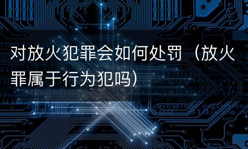 对放火犯罪会如何处罚（放火罪属于行为犯吗）