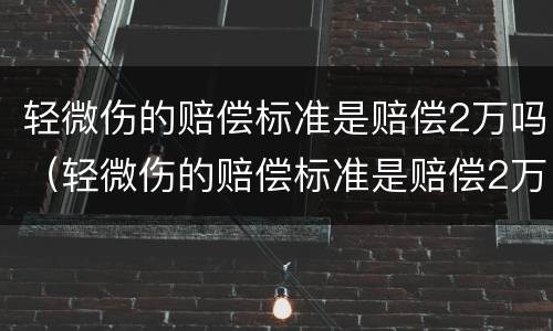 轻微伤的赔偿标准是赔偿2万吗（轻微伤的赔偿标准是赔偿2万吗对吗）