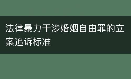 法律暴力干涉婚姻自由罪的立案追诉标准