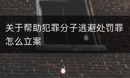 关于帮助犯罪分子逃避处罚罪怎么立案