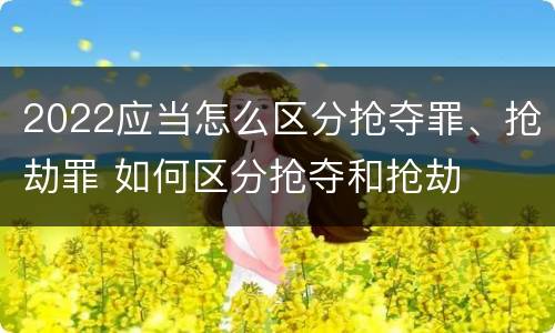 2022应当怎么区分抢夺罪、抢劫罪 如何区分抢夺和抢劫