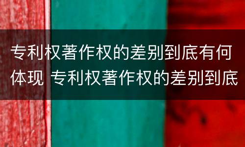 专利权著作权的差别到底有何体现 专利权著作权的差别到底有何体现呢