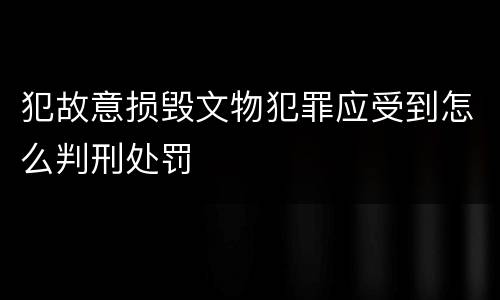 犯故意损毁文物犯罪应受到怎么判刑处罚