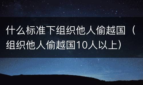 什么标准下组织他人偷越国（组织他人偷越国10人以上）