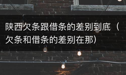 陕西欠条跟借条的差别到底（欠条和借条的差别在那）