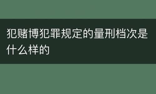 犯赌博犯罪规定的量刑档次是什么样的