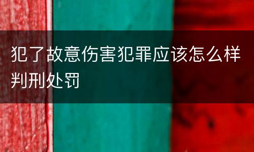 犯了故意伤害犯罪应该怎么样判刑处罚