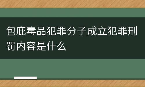包庇毒品犯罪分子成立犯罪刑罚内容是什么