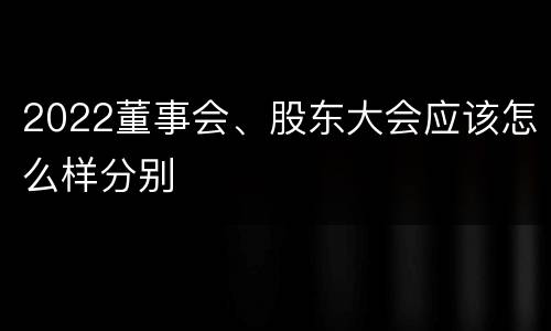 2022董事会、股东大会应该怎么样分别