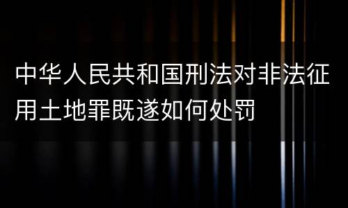 中华人民共和国刑法对非法征用土地罪既遂如何处罚