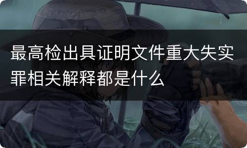 最高检出具证明文件重大失实罪相关解释都是什么