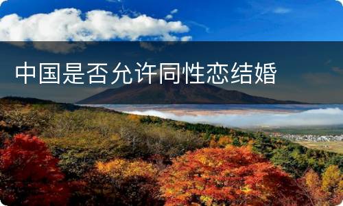 中国是否允许同性恋结婚