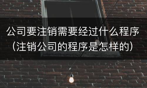 公司要注销需要经过什么程序（注销公司的程序是怎样的）