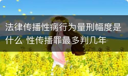 法律传播性病行为量刑幅度是什么 性传播罪最多判几年