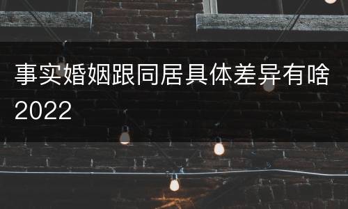 事实婚姻跟同居具体差异有啥2022