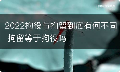 2022拘役与拘留到底有何不同 拘留等于拘役吗