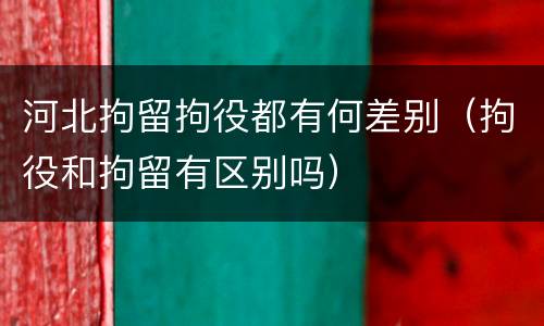 河北拘留拘役都有何差别（拘役和拘留有区别吗）