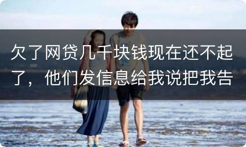 欠了网贷几千块钱现在还不起了，他们发信息给我说把我告到法院起诉我诈骗贷款真的吗