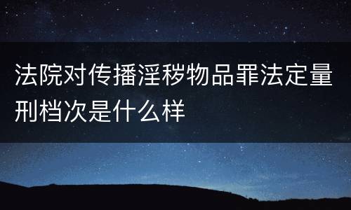 法院对传播淫秽物品罪法定量刑档次是什么样