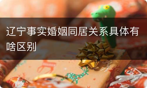 辽宁事实婚姻同居关系具体有啥区别