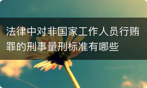 法律中对非国家工作人员行贿罪的刑事量刑标准有哪些